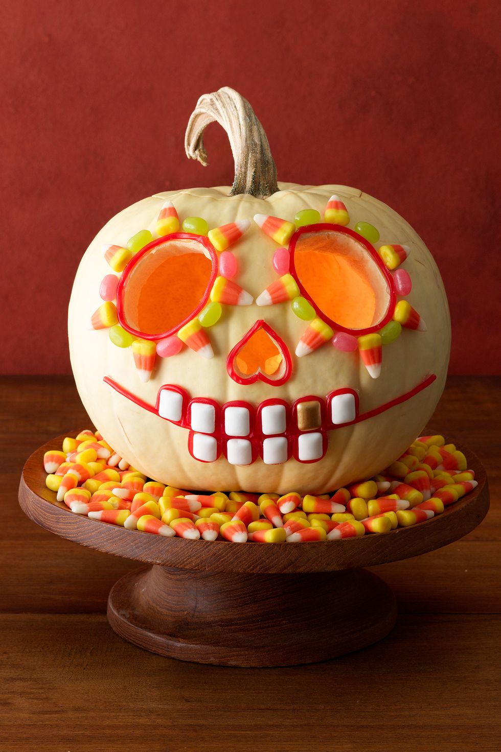 pumpkin carving ideas candy coated pumpkin with a smiley face