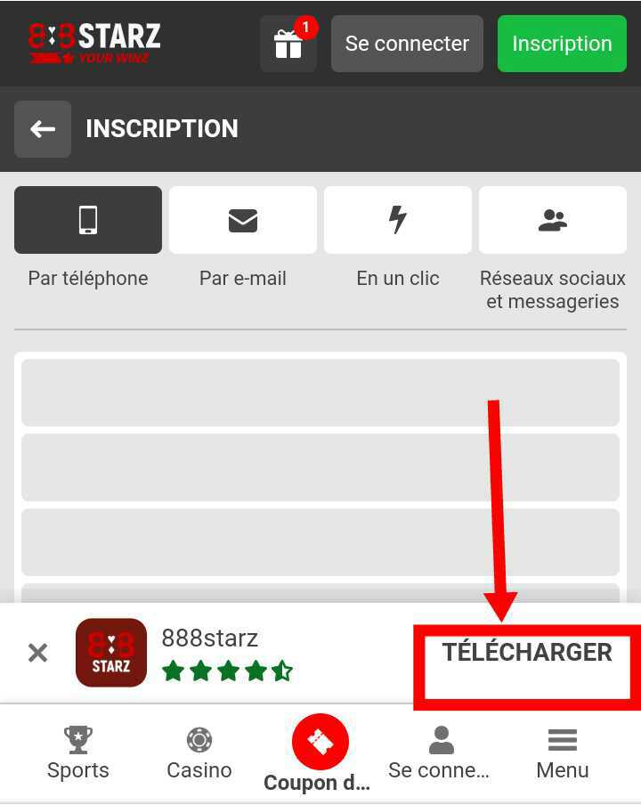 Télécharger l'application 888starz