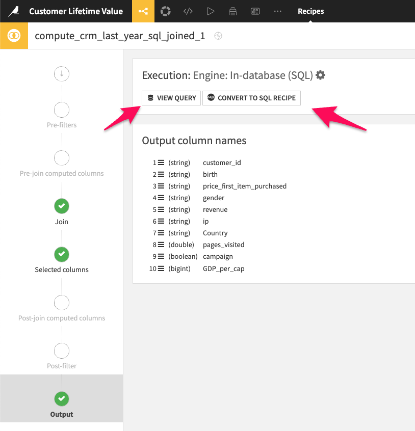 Build a Join recipe visually – then convert to SQL!