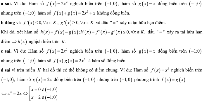 Lý thuyết Tính đơn điệu của hàm số & Các dạng bài tập