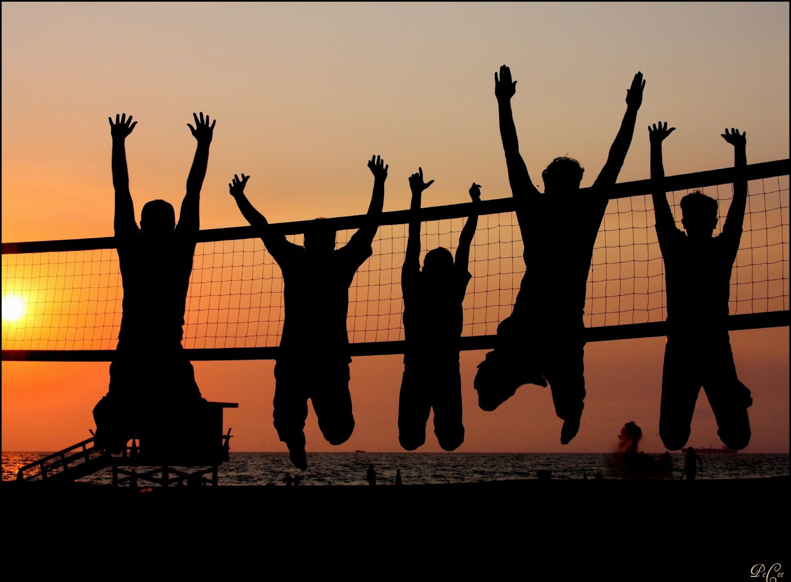 Stylish Friends Forever DP playing volleyball on the beach
