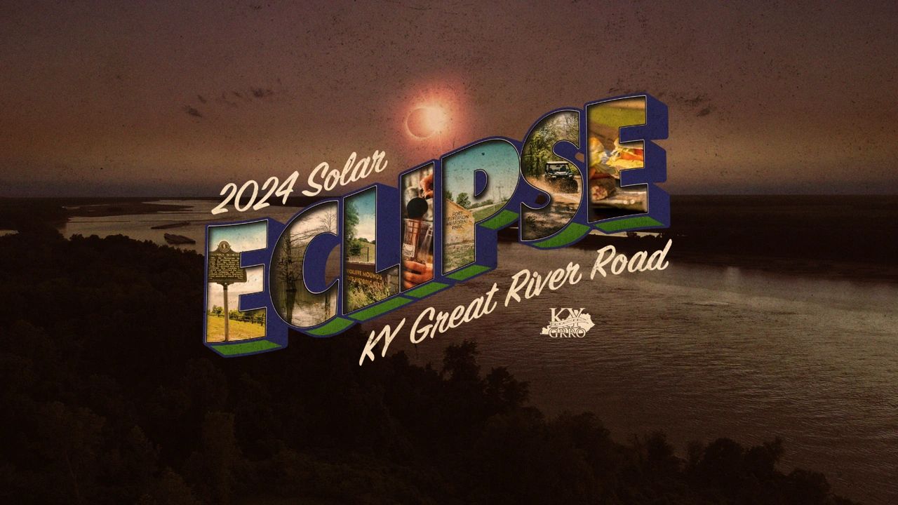 2024 Solar Eclipse Kentucky Great River Road graphic