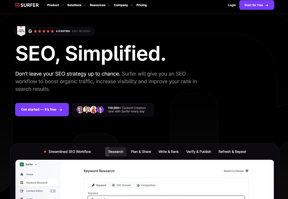 Surfer: SEO, Simplified.