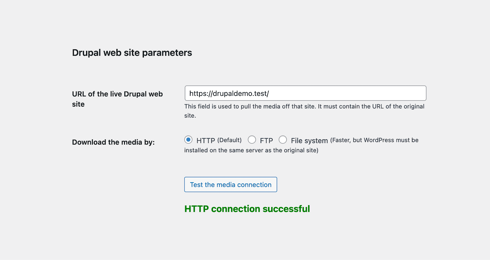  In the Drupal site website parameters