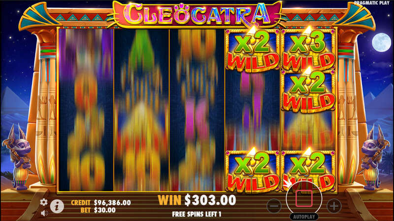 Cleocatra free spins feature