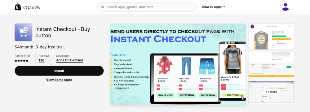 Shopify Apps To Implement One-Page Checkout - Instant Checkout – Buy Button