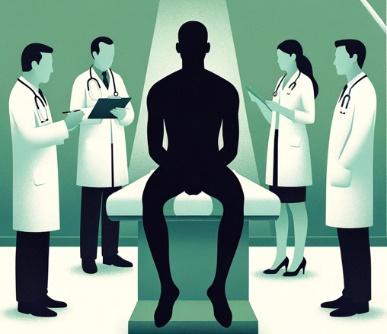 A group of doctors standing around a person sitting on a table

Description automatically generated