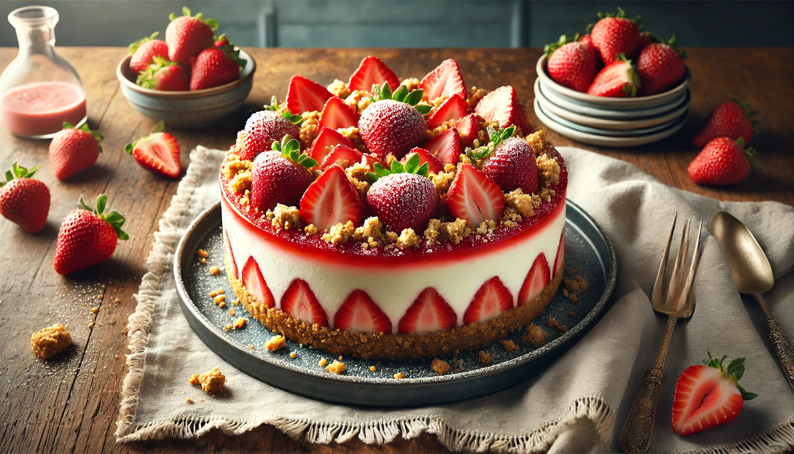 Strawberry Crunch Cheesecake