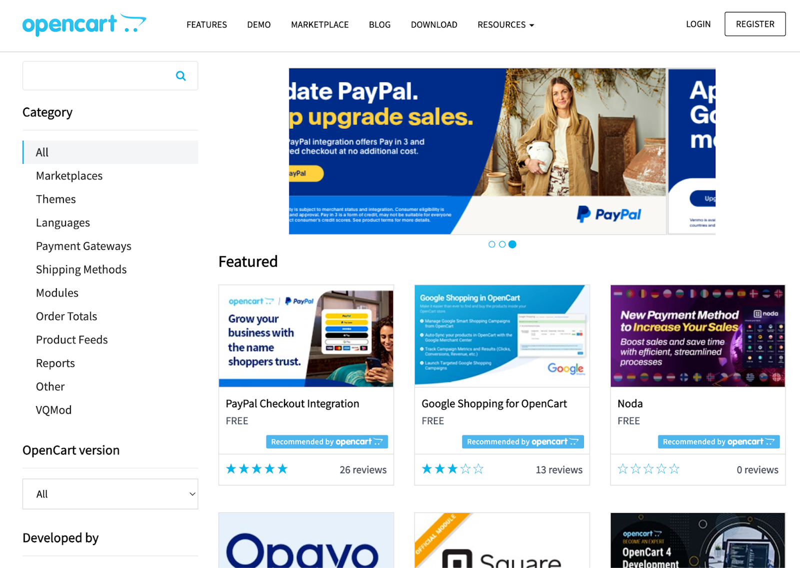OpenCart screenshot