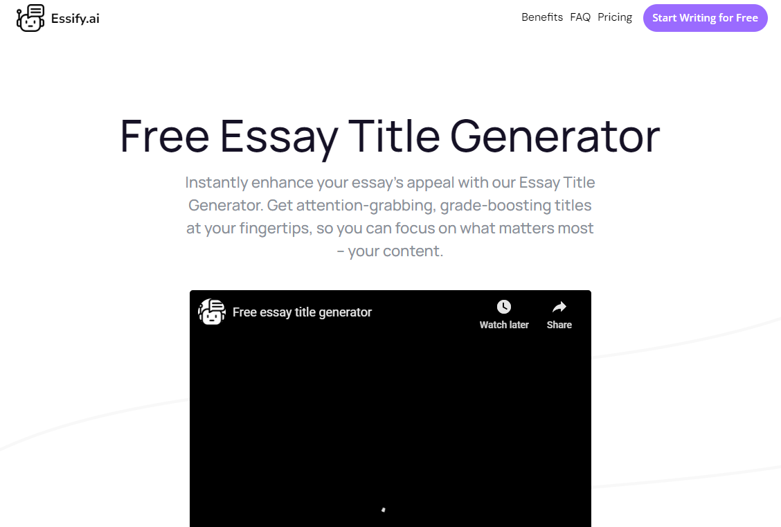 Essify’s Essay Title Generator