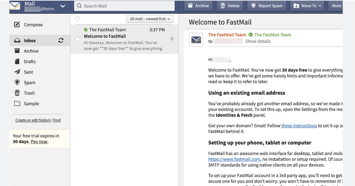 Fastmail Interface