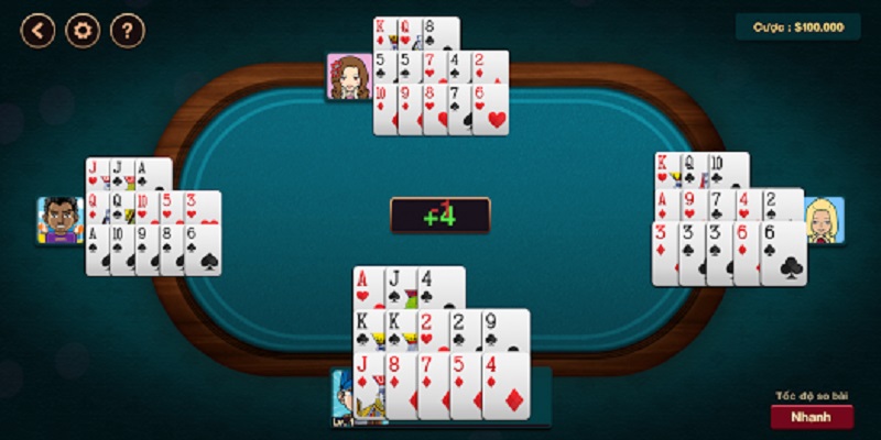 Cách xếp bài Poker giống hệt mậu binh