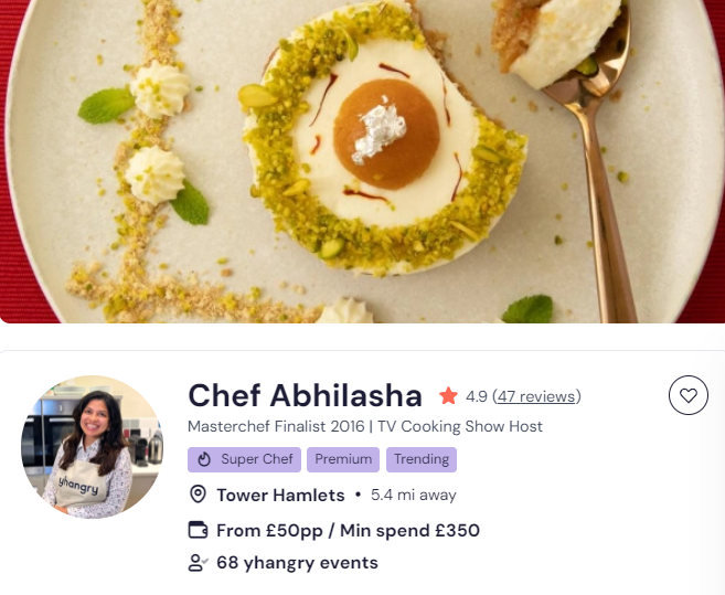 Chef Abhilasha’s luxury event catering in London