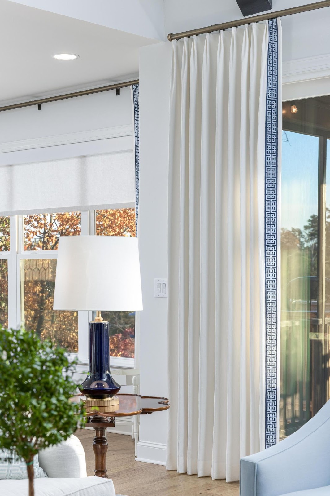 Custom curtains in the living room of a Chattanooga home