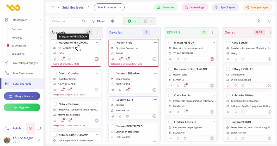 Lead tracking in Magileads