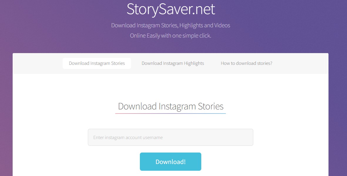 StorySaver.net story downloader tool