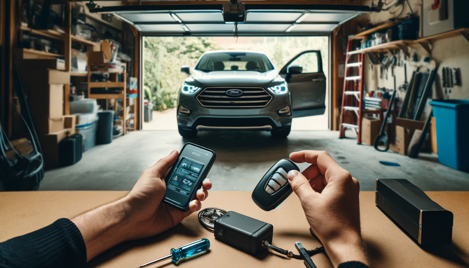 how to set up garage door opener in car