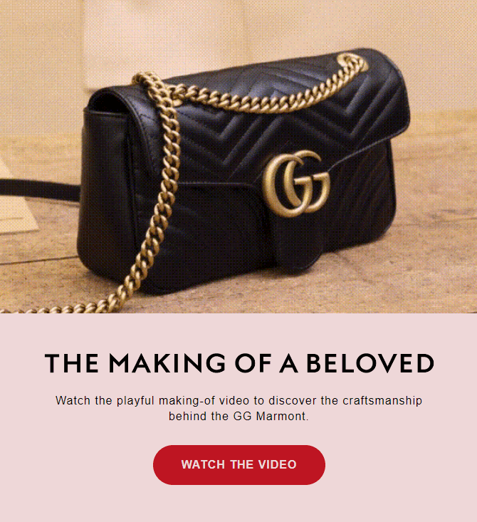 gucci video email marketing example