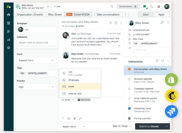 Zendeskの画面デザイン