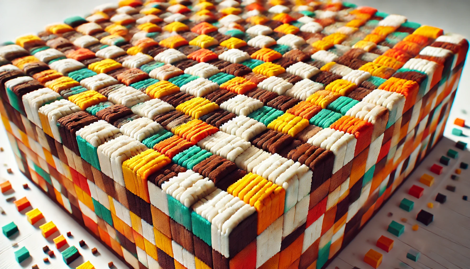 #1 Up Close Pixelated Checkerboard Cake