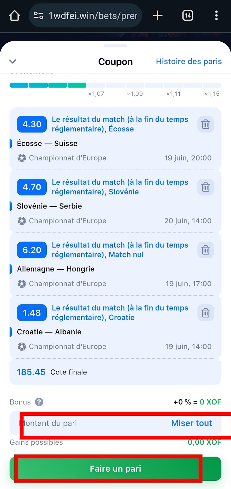 1win Bet Côte d'ivoire : parier sur un sport