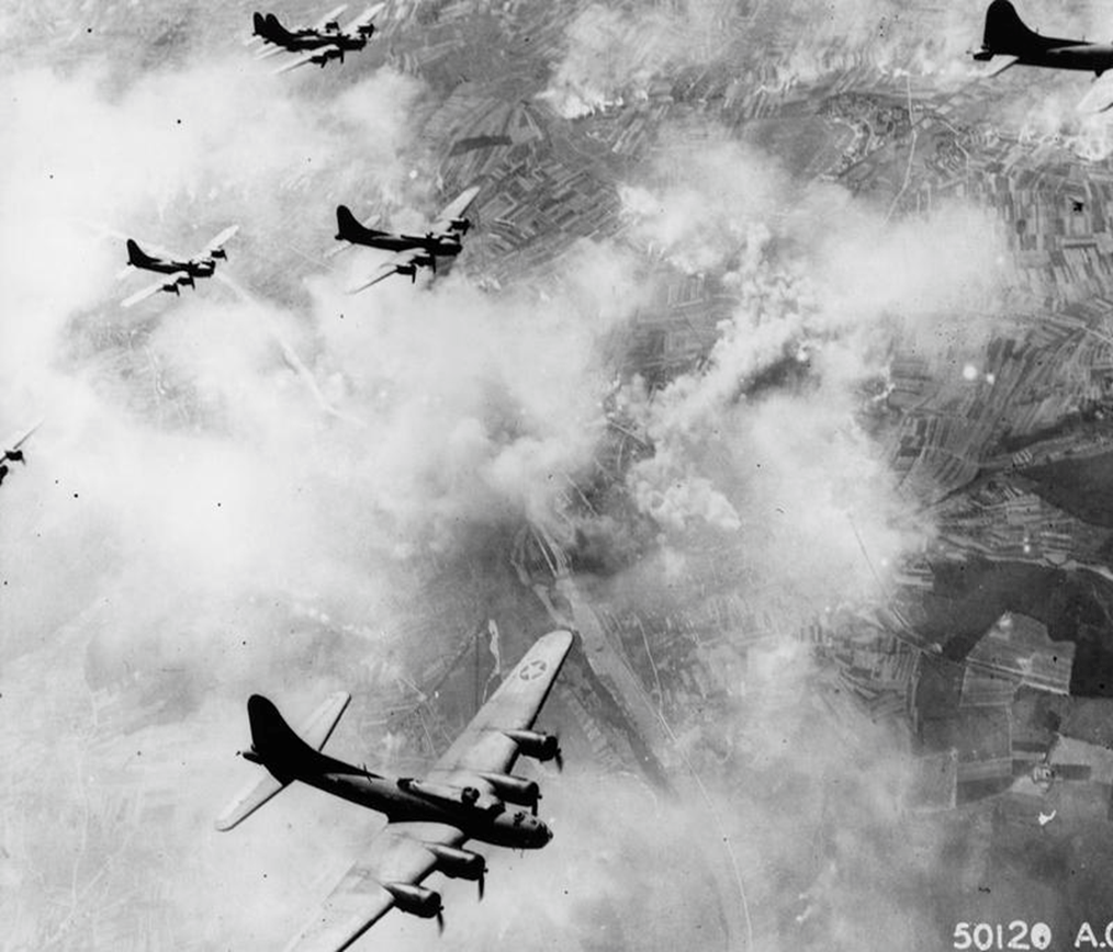r/UFOs -  A formation of B-17 Flying Fortresses of the 305th Bomb Group during a raid over Schweinfurt 