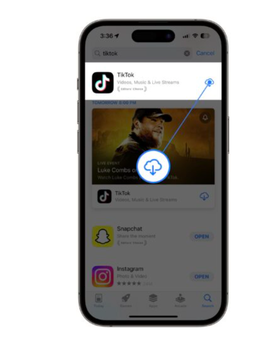 To reinstall the TikTok app on iPhone