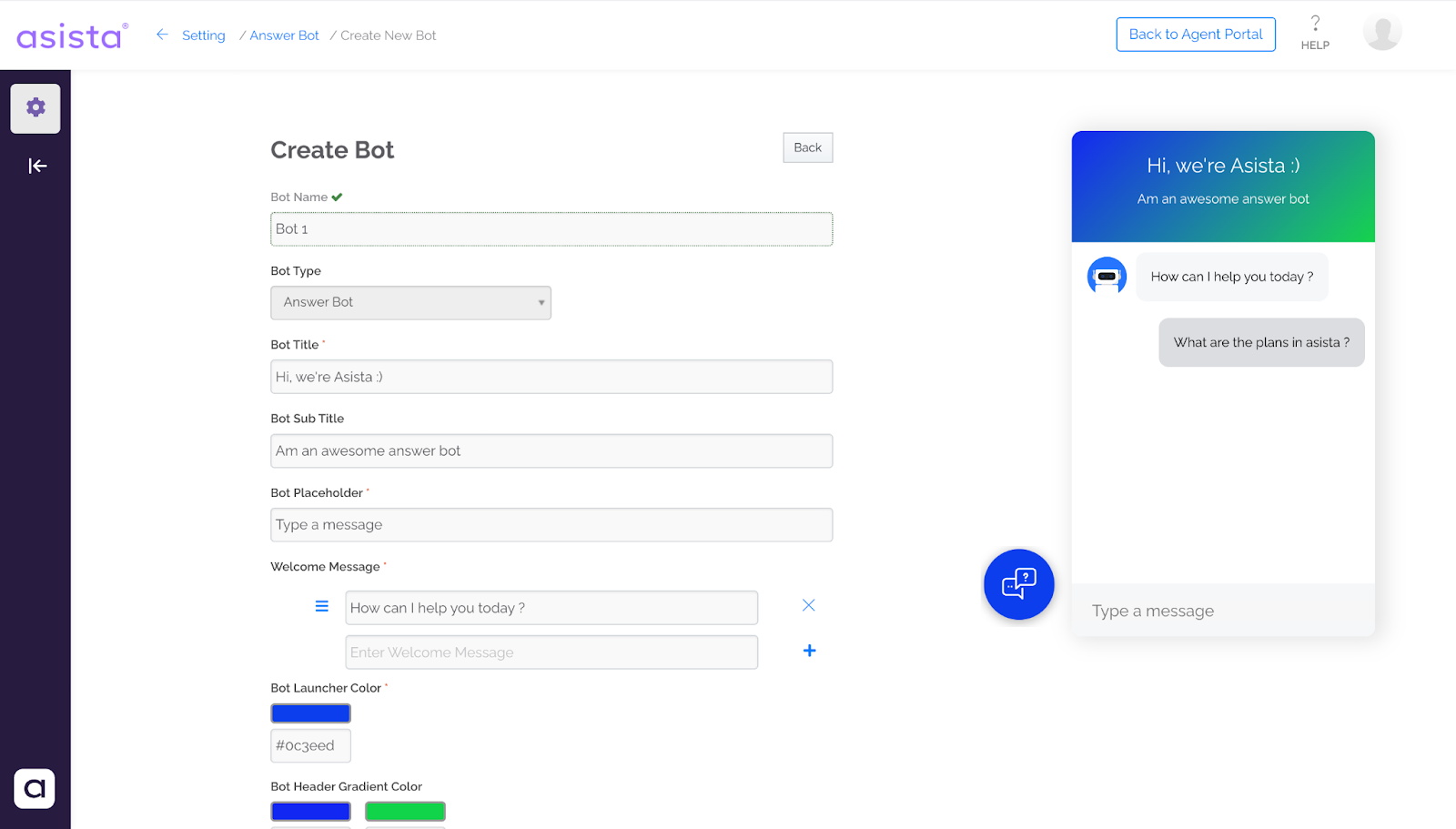 Creating a Chatbot using Asista 