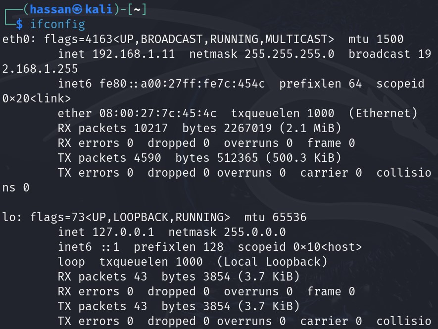 ifconfig command in kali linux. Ethical Hacking Series [Part 2]: Mastering the Linux Command Line. Bash scripting and automation