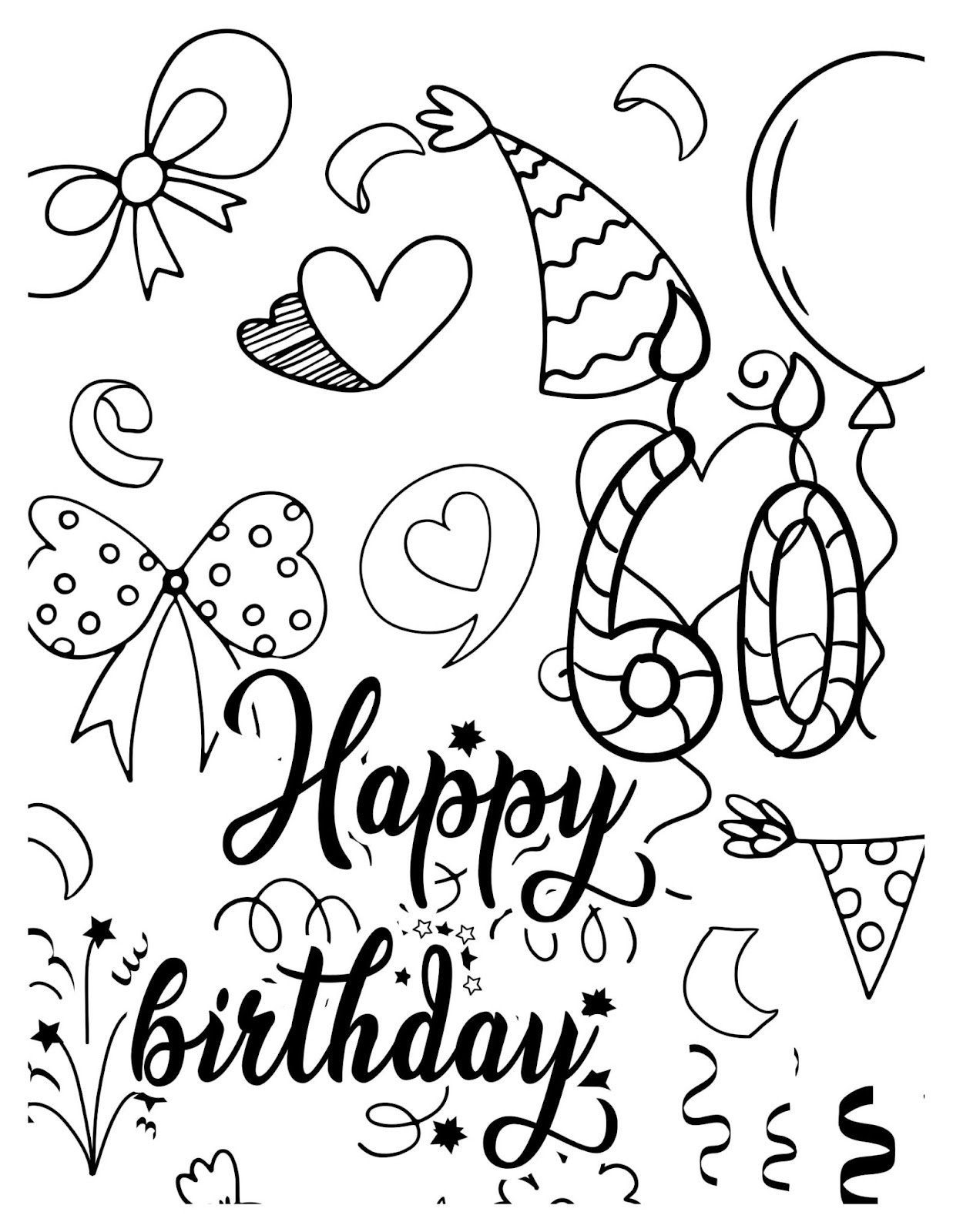 Diamond 60th Birthday Coloring Pages 