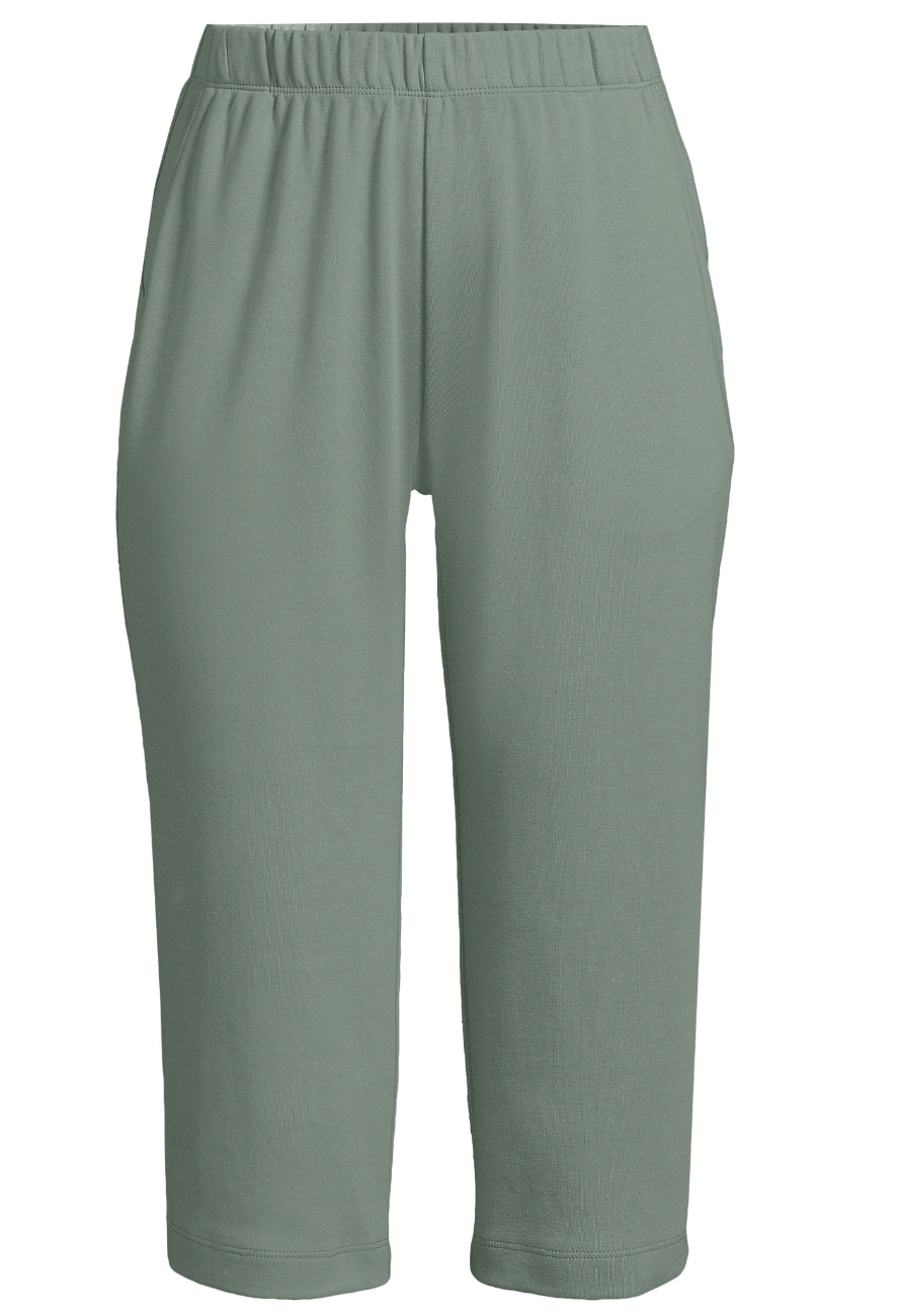 Sport Knit High Rise Elastic Waist Capri Pants from Lands End