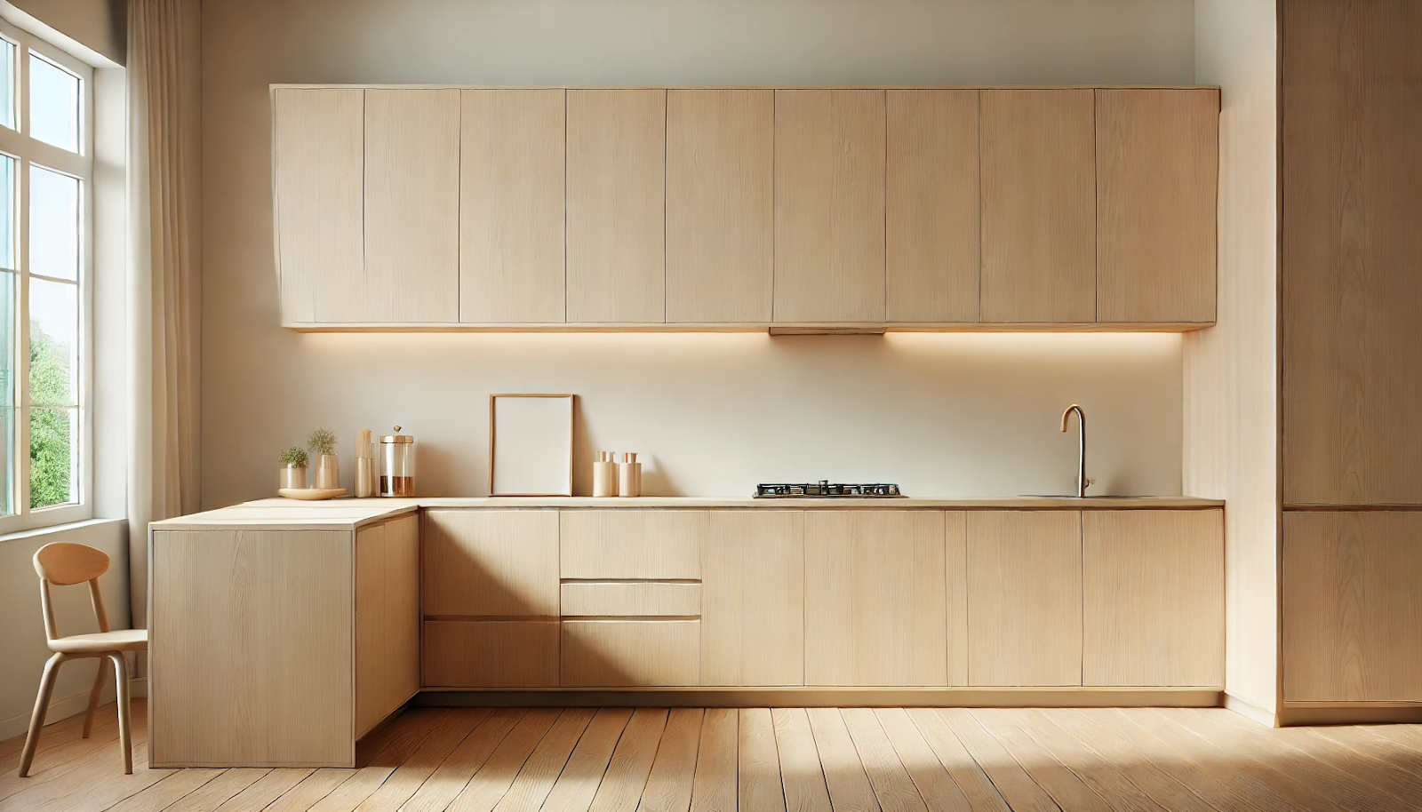 Simple wooden modular kitchen 