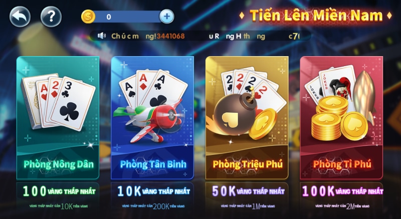 Sảnh game bài 7clubs - Tiến lên miền nam