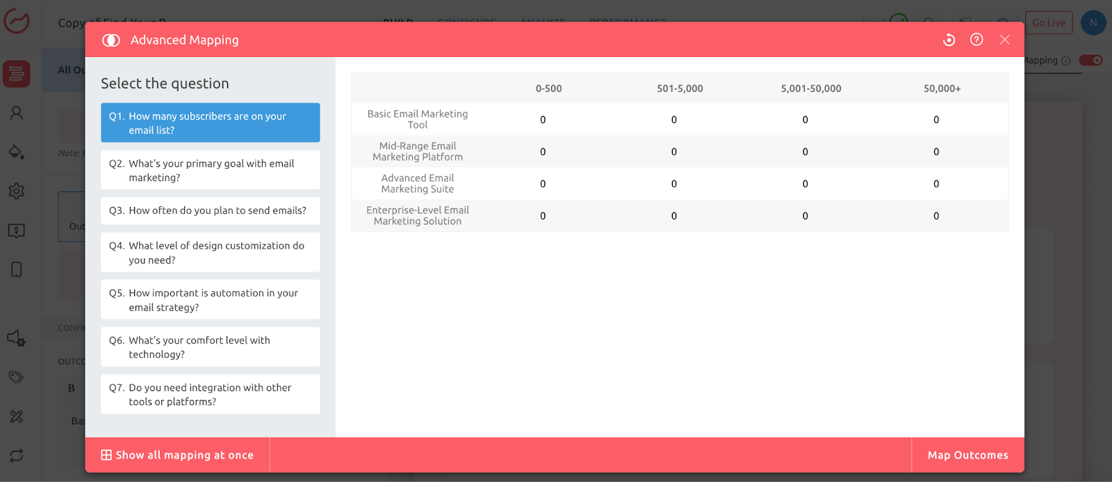 map your recommendations on Outgrow