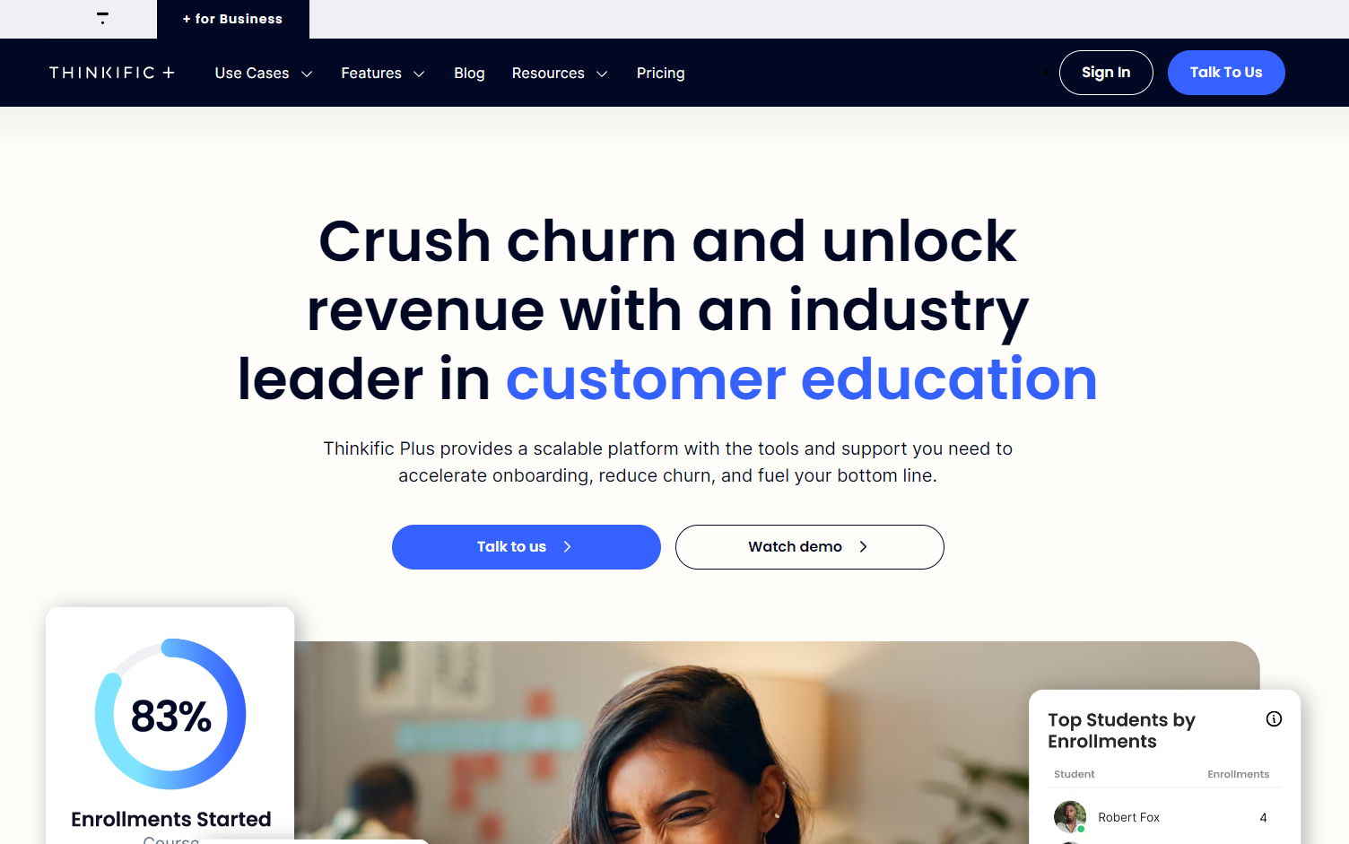 Thinkific Plus: Crush churn and unlock revenue with an industry leader in customer education.