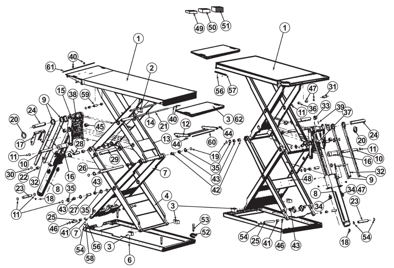 Scissor lift parts diagram