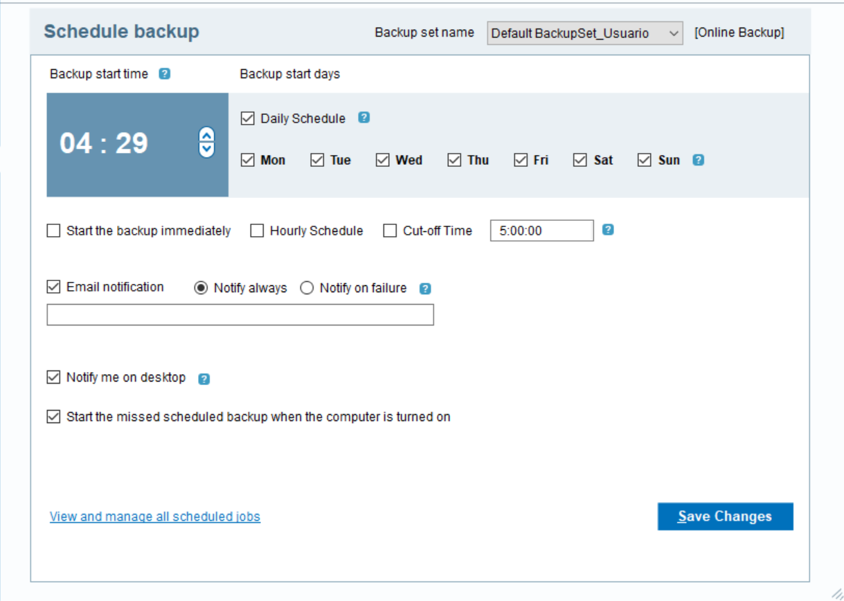 IDrive backup interface