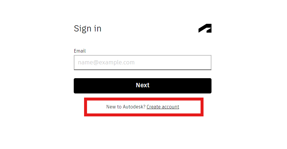 Sign-in page on Autodesk website