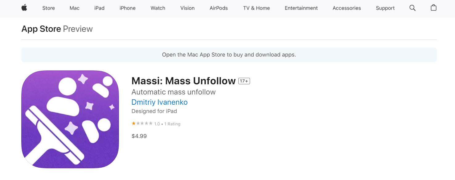 Massi: Mass Unfollow