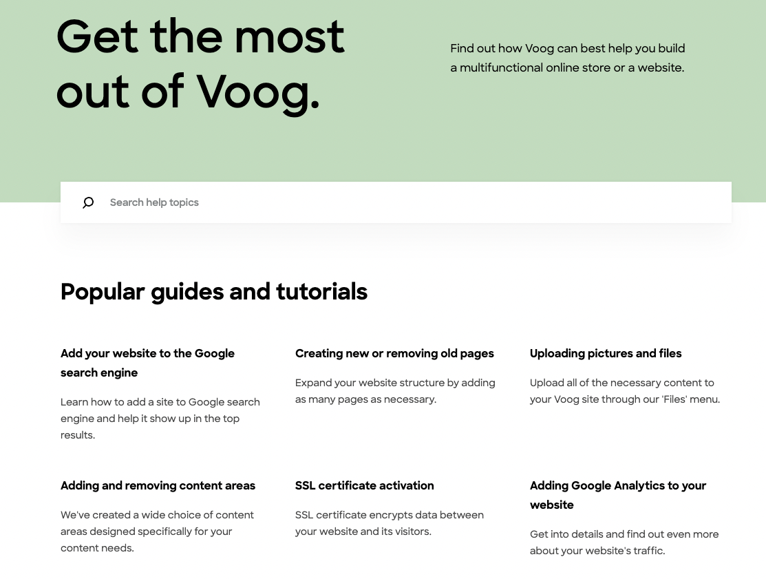 Voog - knowledge base software