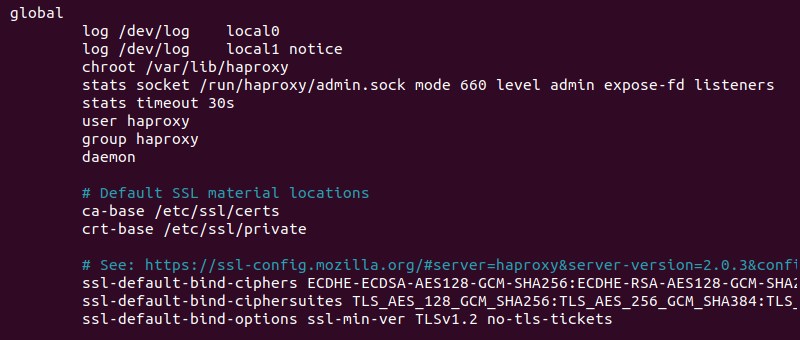 haproxy.cfg global section default