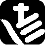 A black and white logo
Description automatically generated