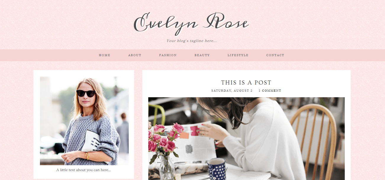 Evelyn Rose - Pretty Blog template