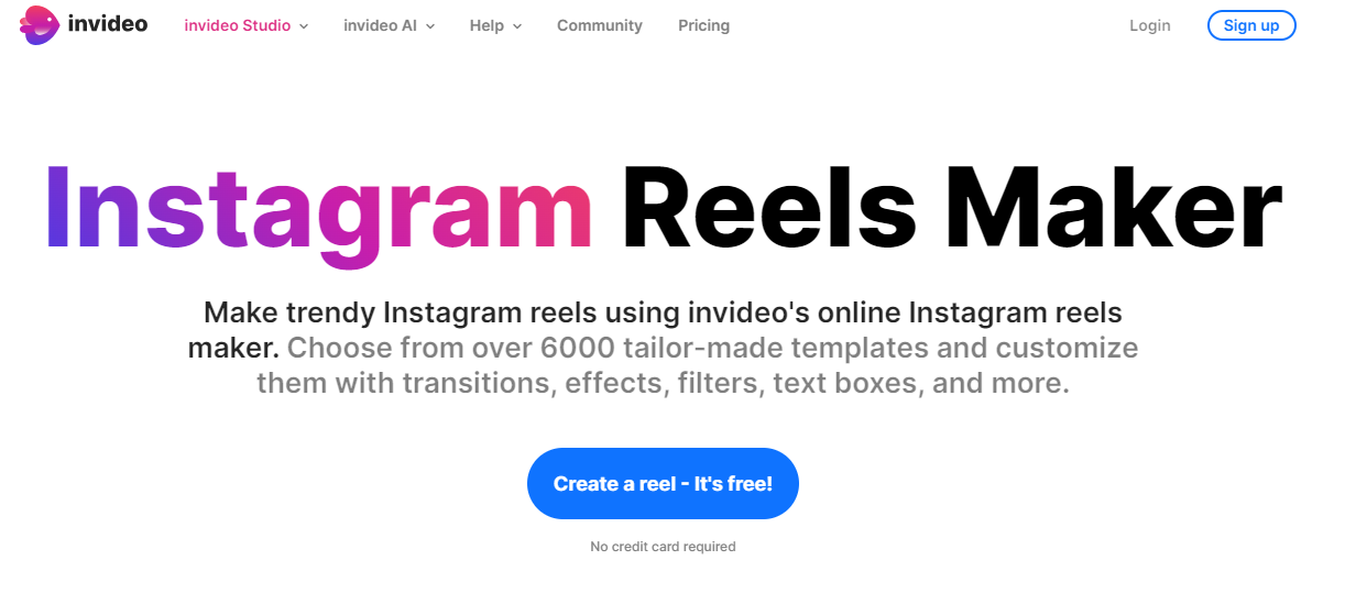 InVideo Instagram Reels Maker