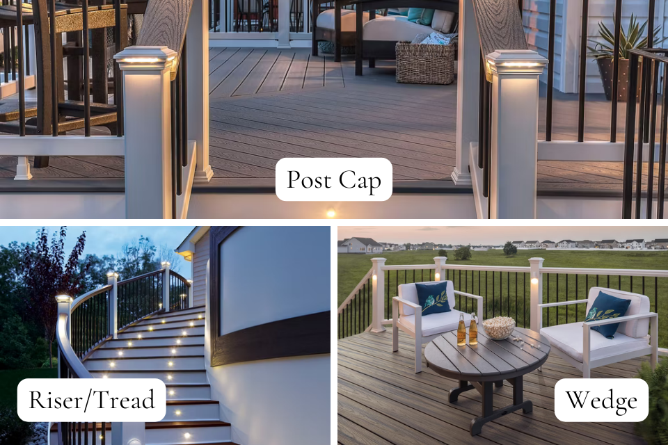 how much does deck lighting cost in michigan post cap riser tread wedge lights custom built okemos