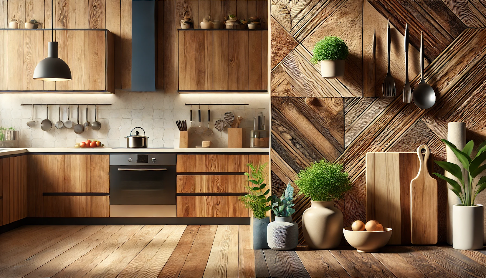 Natural Wood and High-Gloss Finishes