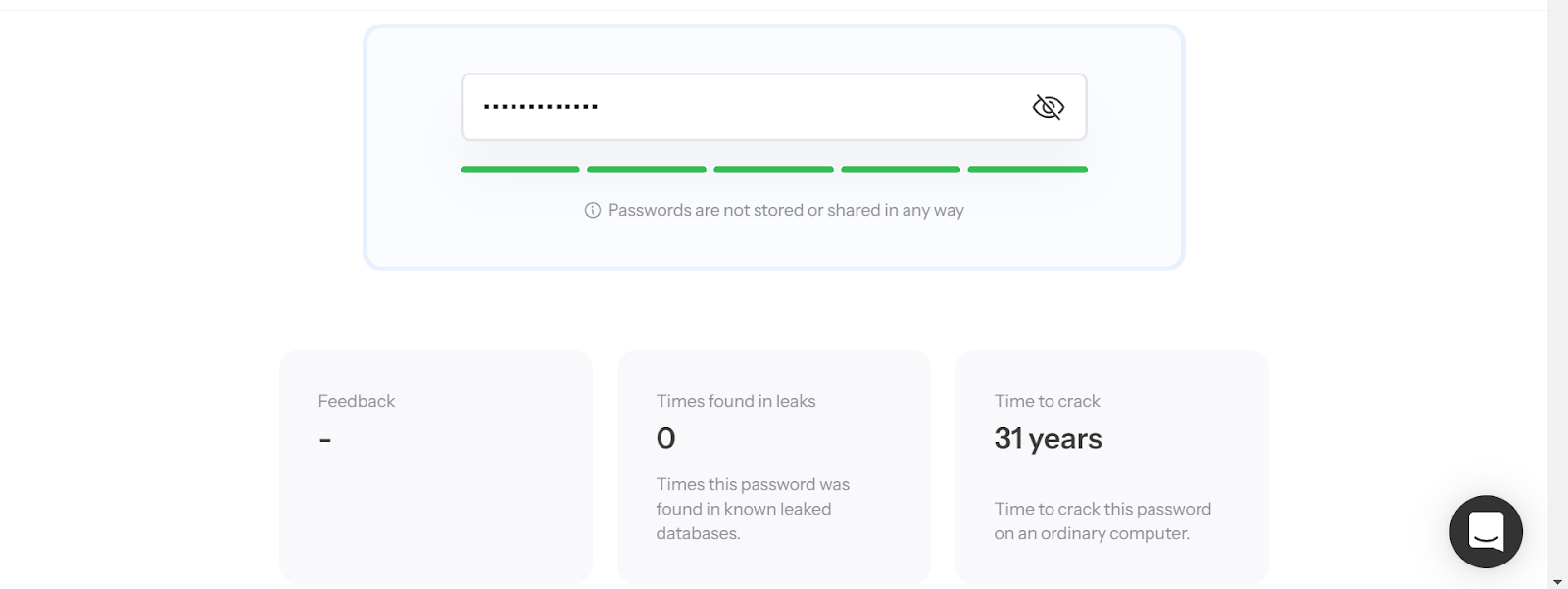 Password checker by Internxt