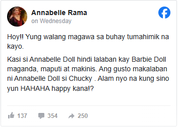 Annabelle Rama and Barbie doll