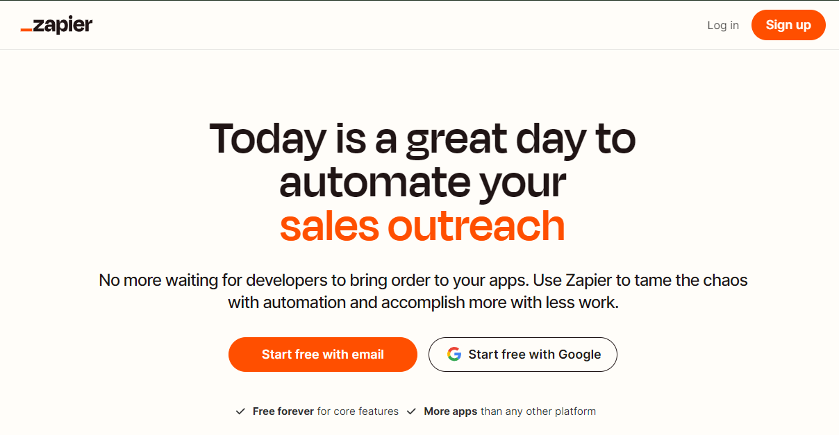 Zapier Homepage