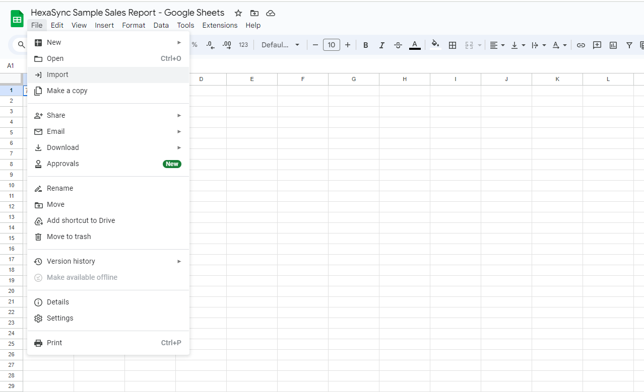 Google Sheets Report Template